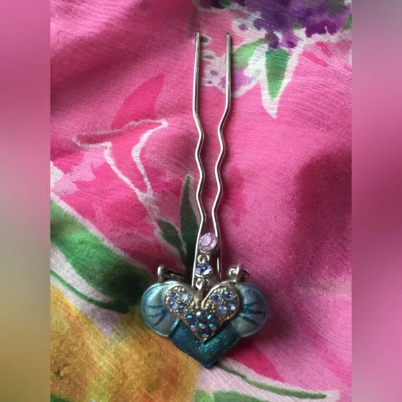 Blue Green and Pink AB Rhinestone Hairpin Crystal  New - Picture 7 of 7